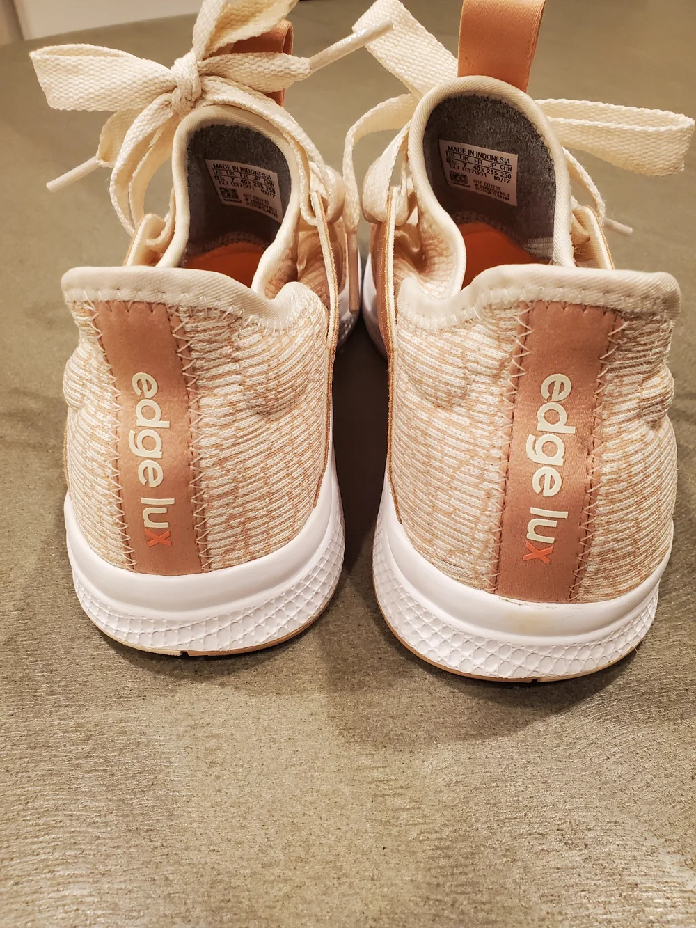 adidas Bounce Women's Light Pink Tan Lace-Up Sneakers - Picture 6 of 10